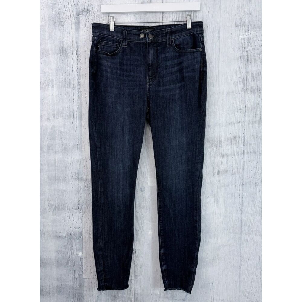 Judy Blue Skinny Ankle Jeans Womens 11/30 Whiskered Denium Stretch 31x27